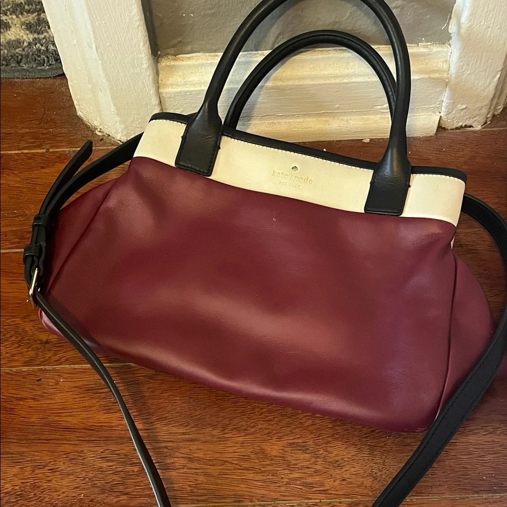Kate Spade Maroon and Black Satchel